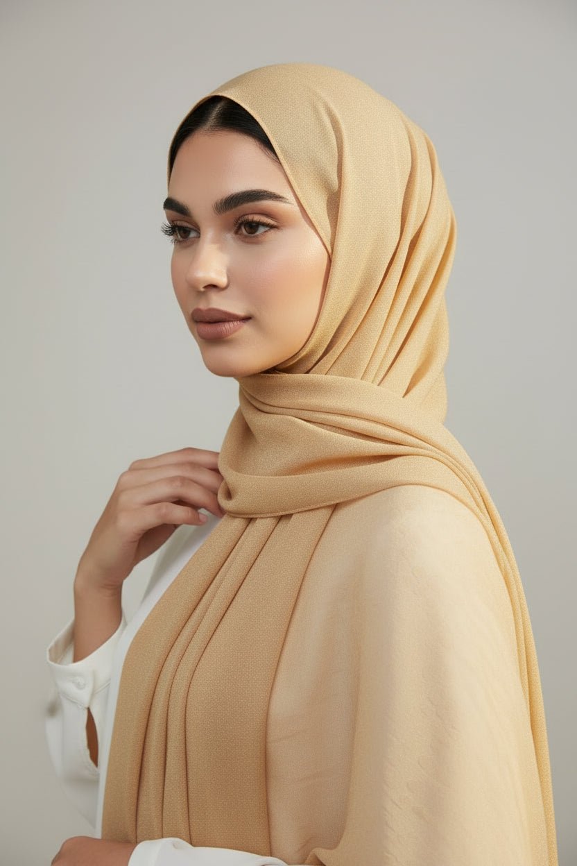 Chiffon Georgette Hijab - Beige