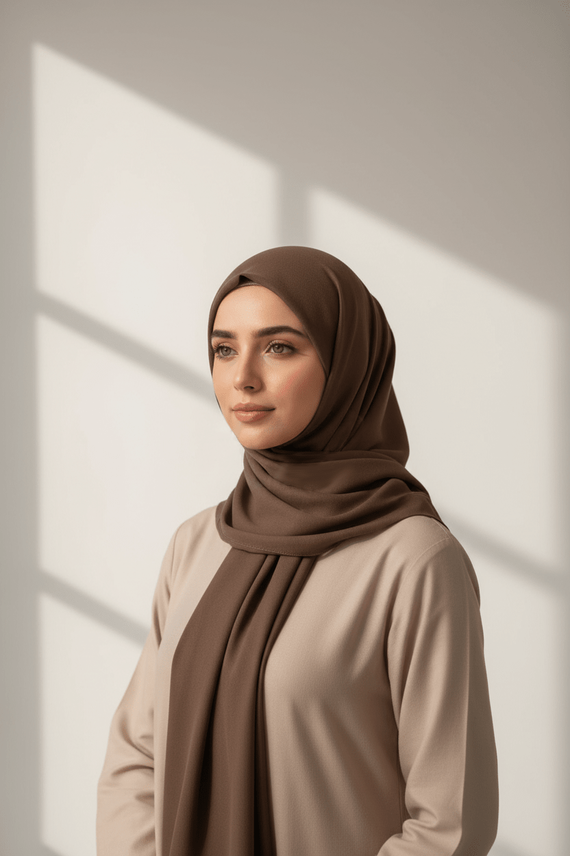 Georgette Hijab - Brunette
