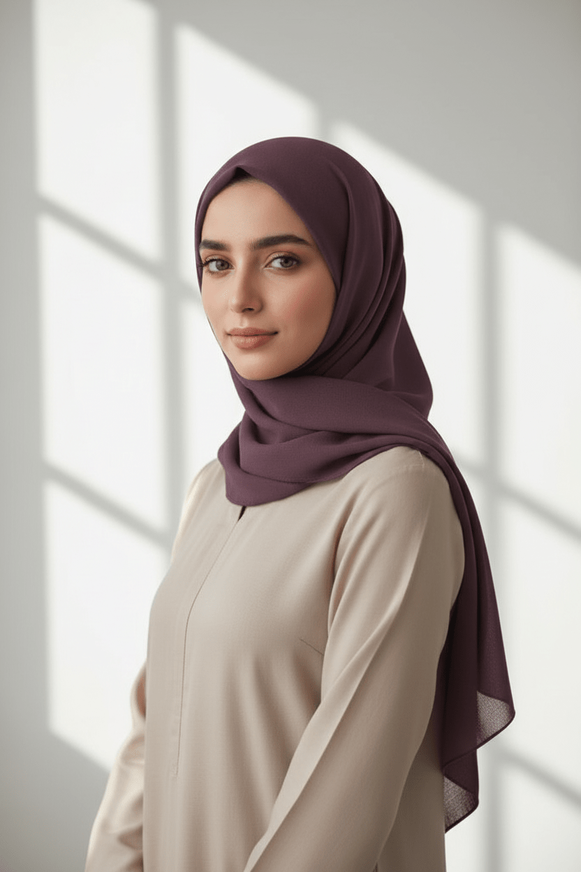 Georgette Hijab - Grape