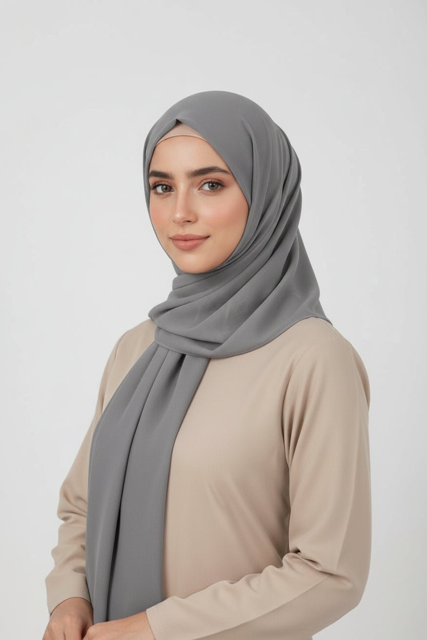 Georgette Hijab - Grey