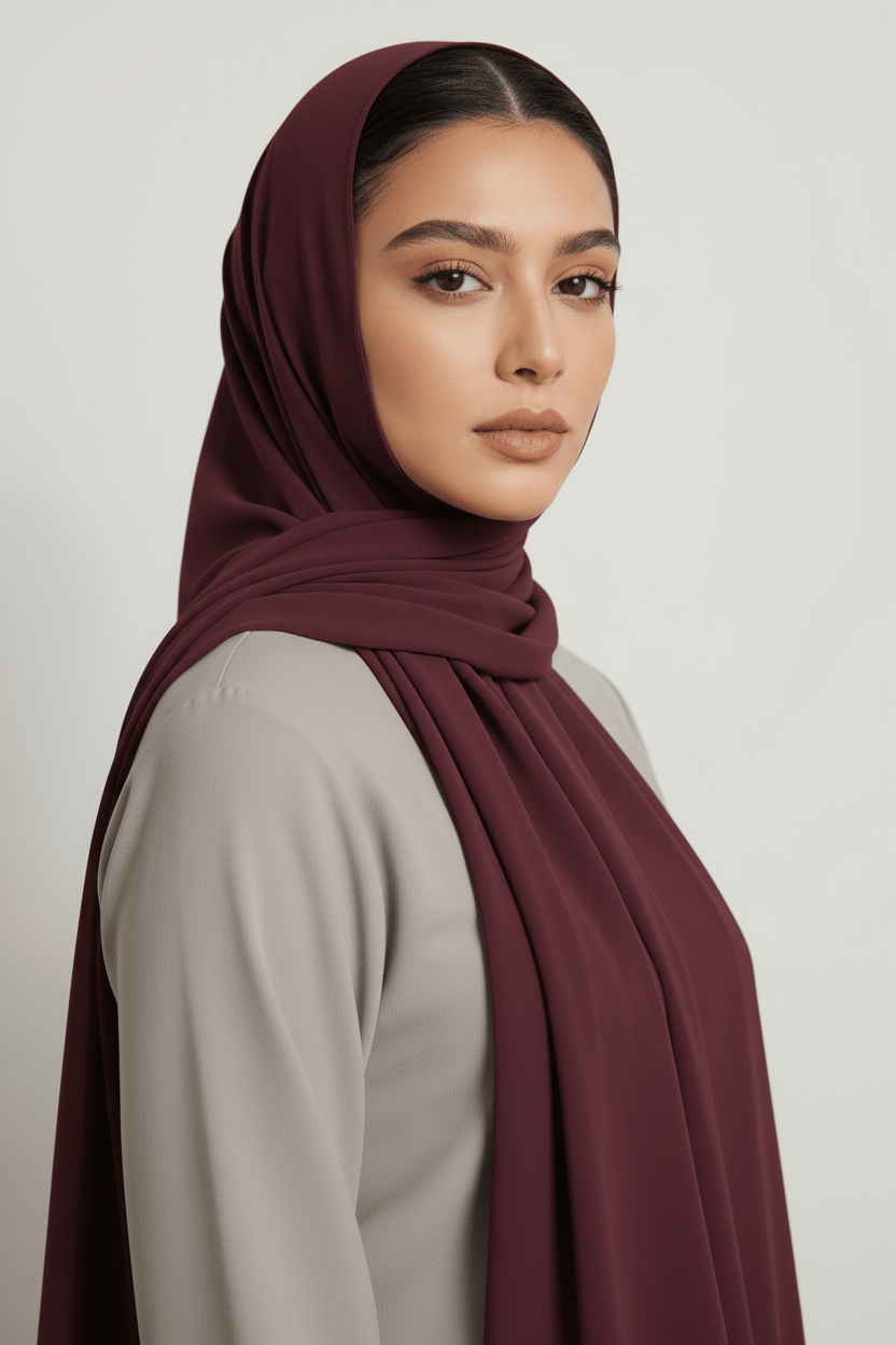 Georgette Hijab - Plum