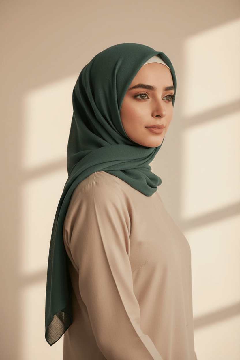Georgette Hijab - Prussian