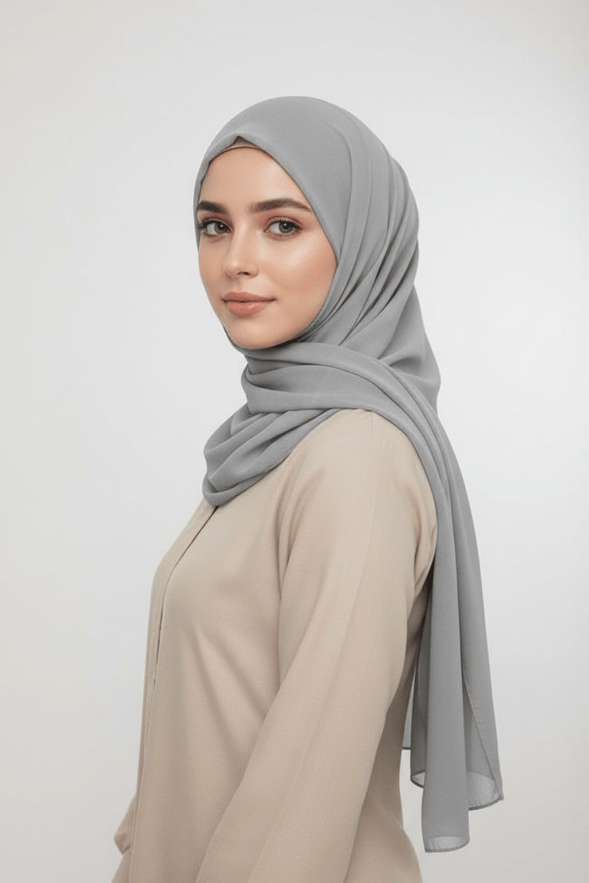 Georgette Hijab - Silver