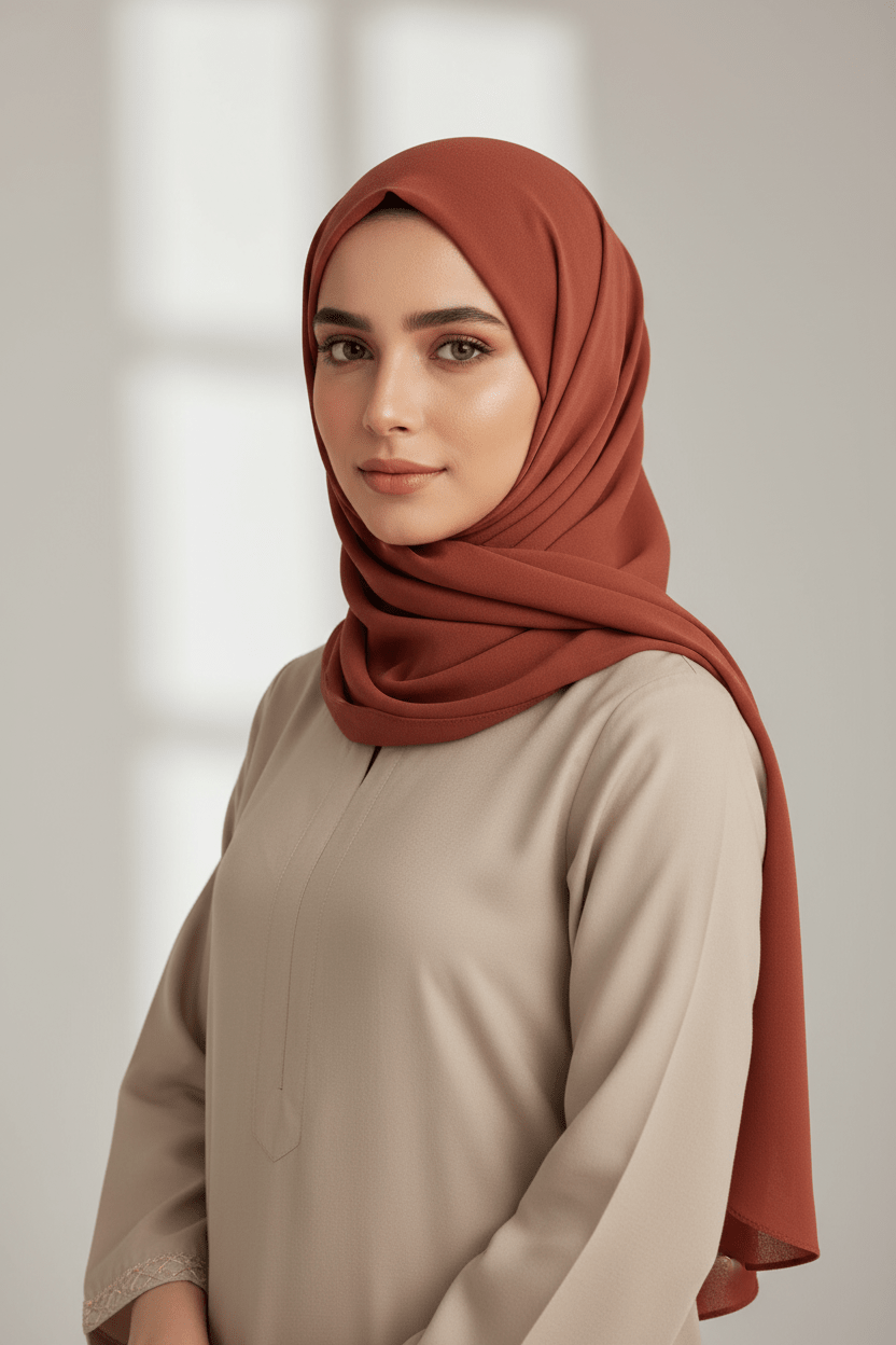 Georgette Hijab - Tan