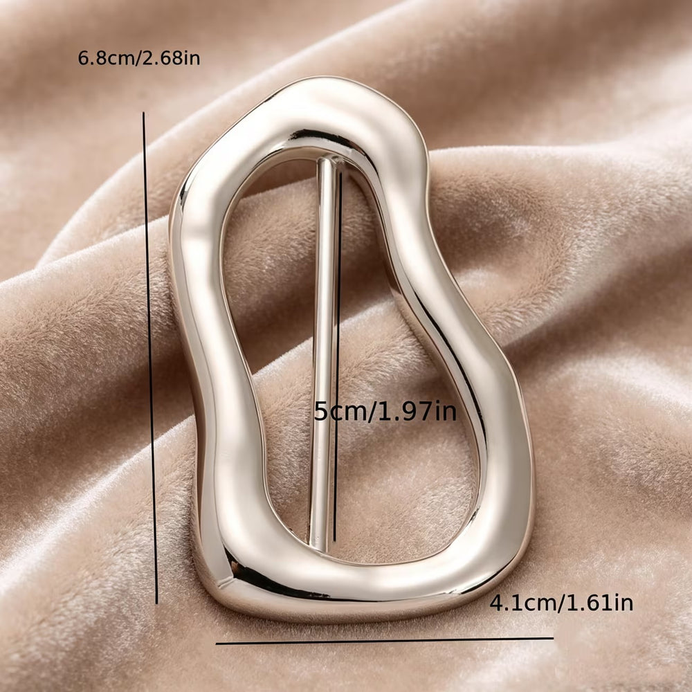 2-Piece Irregular Alloy Scarf Buckle Set