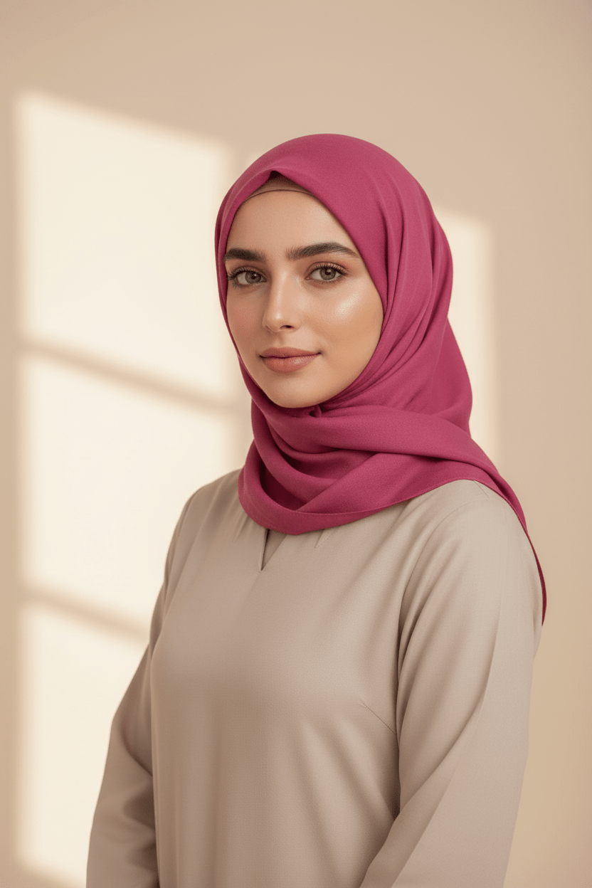 Georgette Hijab - Pansy Pink